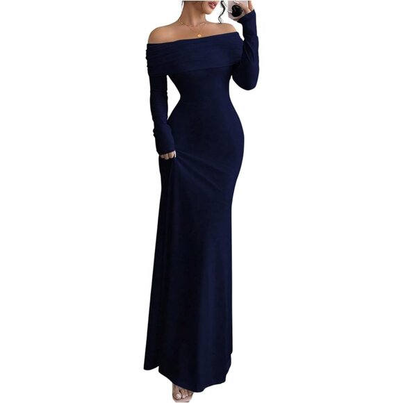 motel rocks bodycon dress Rae Powder Blue Maxi Dress With One-Sleeve Cape – Club L London main image 1